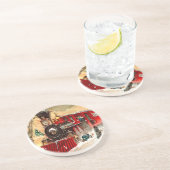 Vintager Weihnachtszug-Untersetzer Getränkeuntersetzer (Seite)