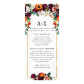 Vintager Wein, Blush & Burnt Orange Blumenprogramm Werbekarte (Vorne)