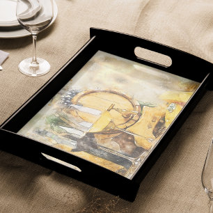 Vintager Wein   Dekoupage of White and Red Barrel Seidenpapier