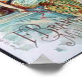 Vintager Wein mit Lady und Cupids Poster (Ecke)