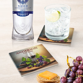 Vintager Wein mit Obst Glasuntersetzer