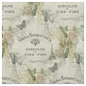Vintager Wein Paris und Rosen-Gewebe Stoff (Nahaufnahme)