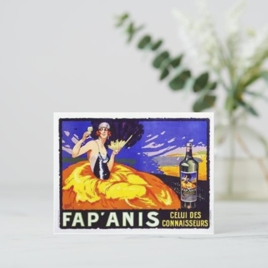 Vintager Wein Postkarte (Stehend Vorderseite)