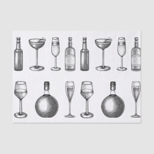 Vintager Wein Seidenpapier (Vorderseite)