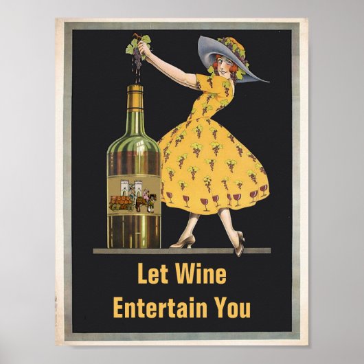 Vintager Wein, Text bearbeiten Poster (Vorne)