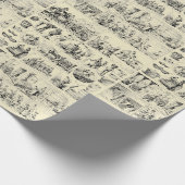 Vintager Wein Weinkultur und Erde Muster Geschenkpapier (Ecke)