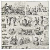 Vintager Wein Weinkultur und Erde Muster Stoff (Nahaufnahme)