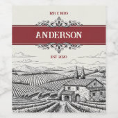 Vintager Weinberg Weinetikett (Einzelnes Label)