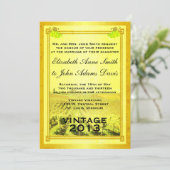 Vintager Weinberg Weintrauben Einladung Hochzeit (Stehend Vorderseite)