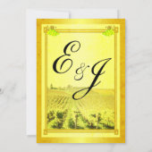 Vintager Weinberg Weintrauben Einladung Hochzeit (Rückseite)