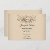 Vintager Weinfeldausweis RSVP Karte (Vorne/Hinten)