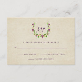 Vintager Weingarten | Wine Theme Wedding Response RSVP Karte