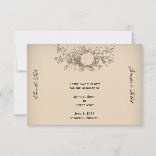 Vintager Weinkeller Save the Date (Vorderseite)