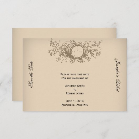 Vintager Weinkeller Save the Date (Vorne/Hinten)