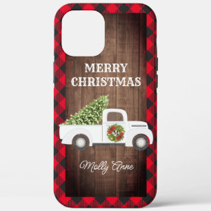 Vintager weiße Weihnachtsbaum LKW Rustikal Kariert Case-Mate iPhone Hülle
