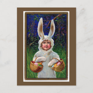 Vintager Weißer Anzug Ostern Postkarte