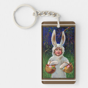Vintager Weißer Anzug Ostern Schlüsselanhänger