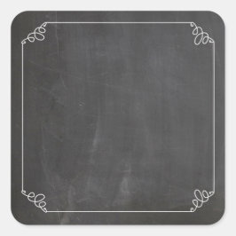 Vintager weißer Blüh-Rahmen für Chalkboard Quadratischer Aufkleber