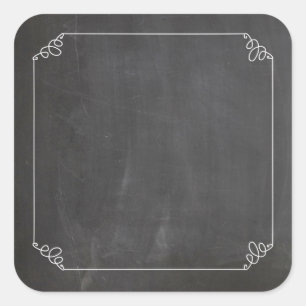 Vintager weißer Blüh-Rahmen für Chalkboard Quadratischer Aufkleber
