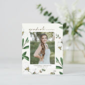 Vintager weißer botanischer Abschluss (Stehend Vorderseite)