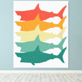 Vintager Weißer Hai Leinwanddruck (Insitu (Holzboden))