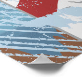 Vintager, weißer Leuchtturm mit Grunge-Plakat Poster (Ecke)