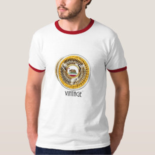 Vintager weißer/roter Wecker-T - Shirt