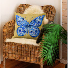 Vintager weißer Schmetterling Antiker Goldschmuck Kissen