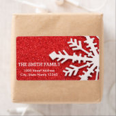 Vintager weißer Schnee Roter Glitzer Weihnachtsfei (Insitu)