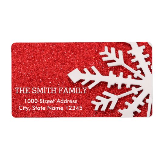 Vintager weißer Schnee Roter Glitzer Weihnachtsfei (Vorne)