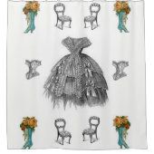 Vintager, weißer Schuhvorhang Duschvorhang (Vorderseite)