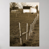 Vintager Weißer Stall Poster (Vorne)