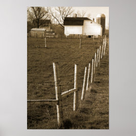 Vintager Weißer Stall Poster