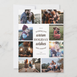 Vintager weißer Stil 8 Foto Warme Wünsche Feiertagskarte