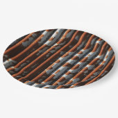 Vintager Wellzinn Pappteller (Schrägansicht)