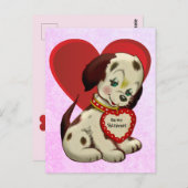 Vintager Welpen-Grandtochter-Valentinstag Postkarte (Vorne/Hinten)