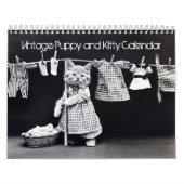 Vintager Welpen-u. Kätzchen-Gewohnheit Kalender (Titelbild)