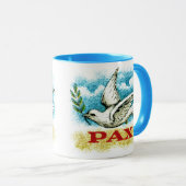 Vintager Weltfrieden Tasse (VorderseiteRechts)