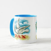 Vintager Weltfrieden Tasse (Vorderseite Links)