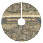 Vintager Weltkarten-Antiken-Atlas Polyester Weihnachtsbaumdecke (Vorderseite)