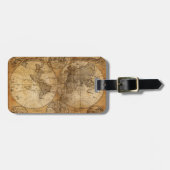 Vintager Weltkarten-Atlas Gepäckanhänger (Vorderseite horizontal)