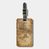 Vintager Weltkarten-Atlas Gepäckanhänger (Vorderseite vertikal)