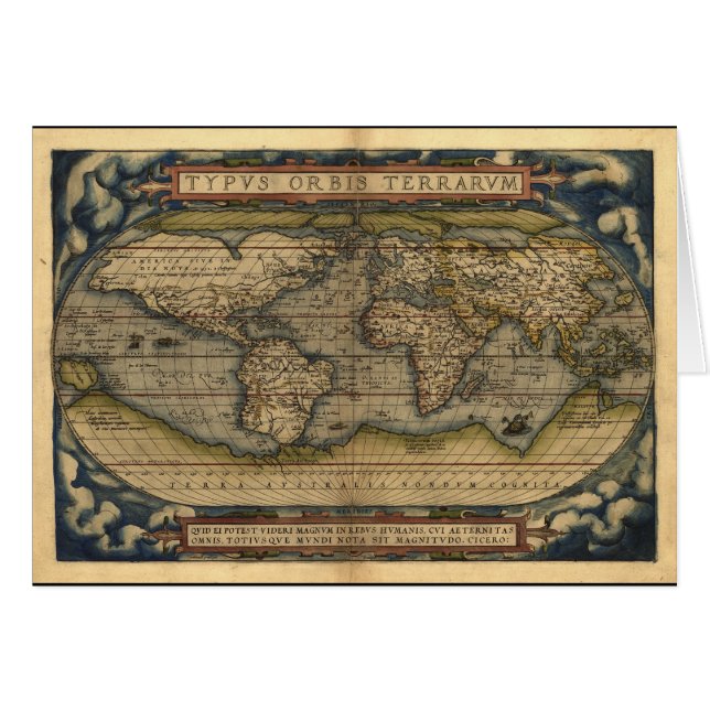 Vintager Weltkarten-Atlas-historischer Entwurf (Vorderseite (Horizontal))
