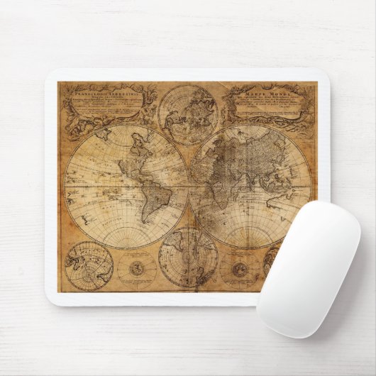Vintager Weltkarten-Atlas Mousepad (Mit Mouse)