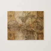 Vintager Weltkarten-Atlas Puzzle (Horizontal)