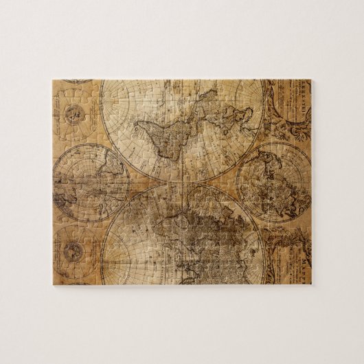 Vintager Weltkarten-Atlas Puzzle (Horizontal)
