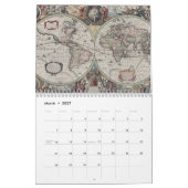 Vintager Weltkarten-Kalender Kalender (Mär 2027)