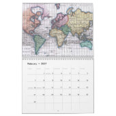 Vintager Weltkarten-Kalender Kalender (Feb 2027)