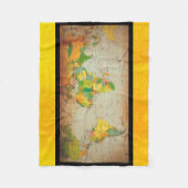 Vintager Weltkarten-Pilz Fleecedecke (Vorderseite)