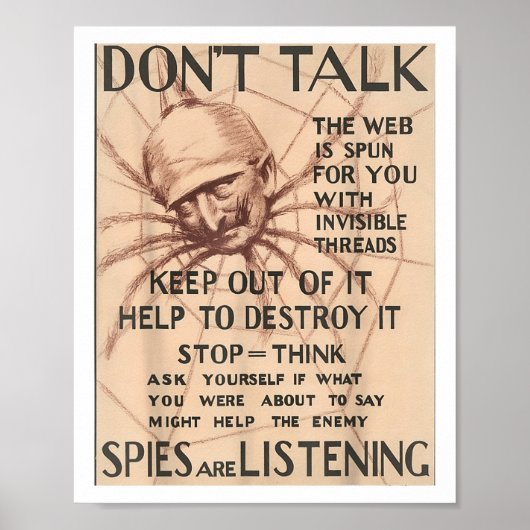 Vintager Weltkrieg 1 Poster Design Talk Spie (Vorne)
